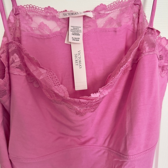 NWT Victoria’s Secret Modal Soft & Lace Trim Straight Neck Slip Dress Size XL - Picture 3 of 5